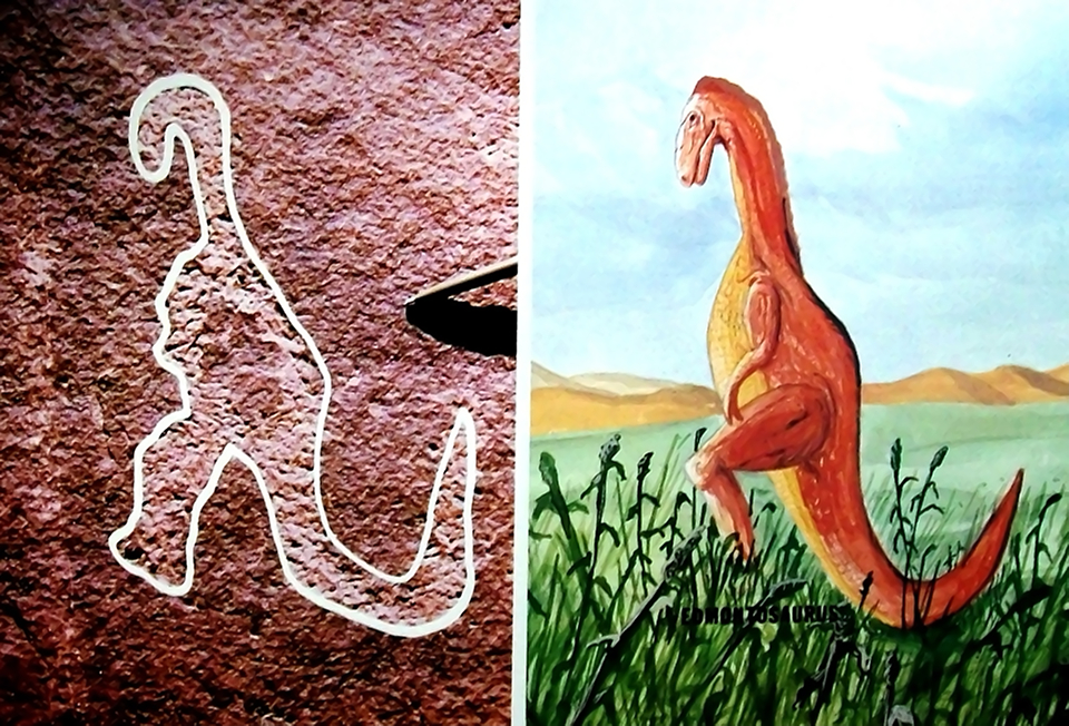 Древнее изображения динозавров