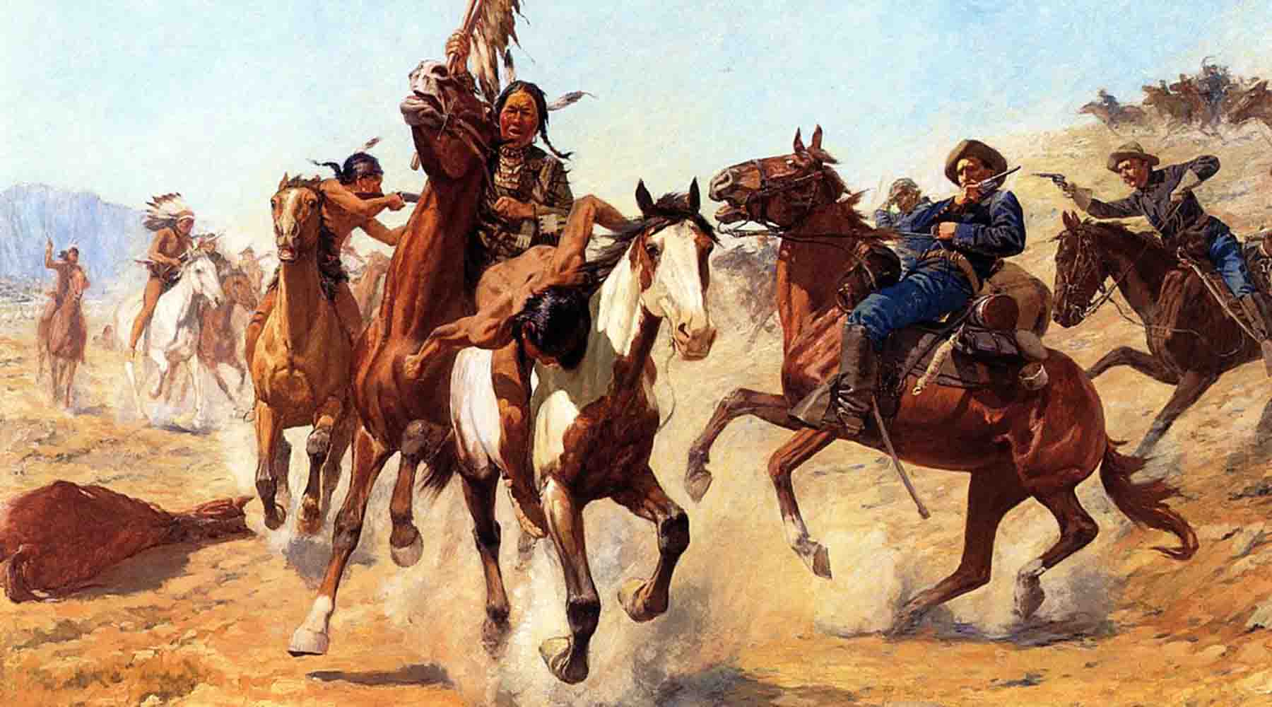Кавалерия преследует индейцев © Wikimedia Commons