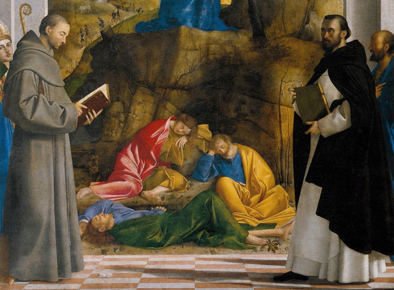 Фрагмент картины «Христос, молящийся в Саду». Марко Базаити, ок. 1510-1516 гг. (источник: commons.wikimedia.org)