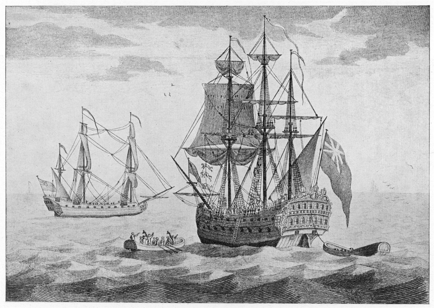 Английские корабли XVII века globallookpress.com © Mary Evans Picture Library