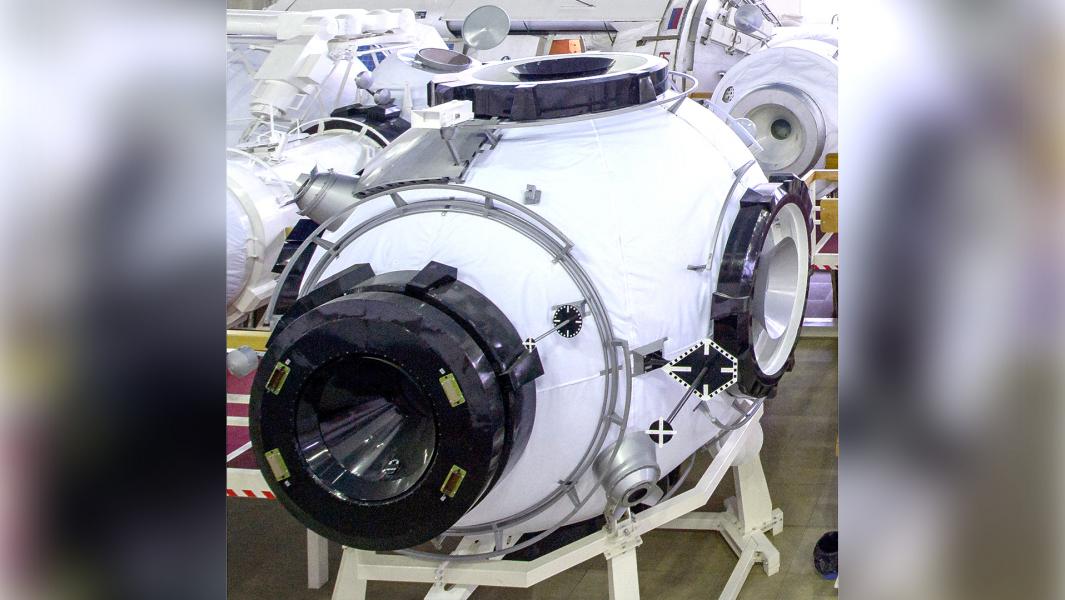 Универсальный узловой модуль «Причал» — один из планируемых модулей российского сегмента Международной космической станции, разрабатываемый ракетно-космической корпорацией «Энергия». Фото: commons.wikimedia.org/Общественное достояние