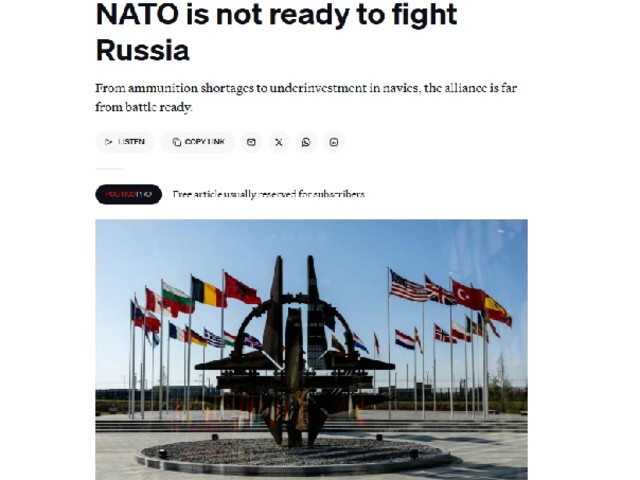 5 причин, по которым война с Ираном показывает, что НАТО не готово воевать с Россией